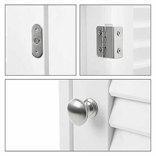 VASAGLE Elegante mobiletto da bagno bianco scandinavo con portaoggetti  