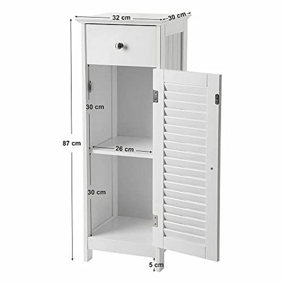 VASAGLE Badezimmerregal mit Tür aus MDF  