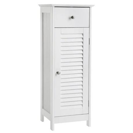 VASAGLE Elegante mobiletto da bagno bianco scandinavo con portaoggetti  