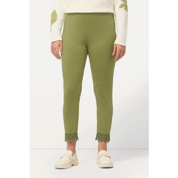 Legging 7/8, bordure en dentelle, coton bio