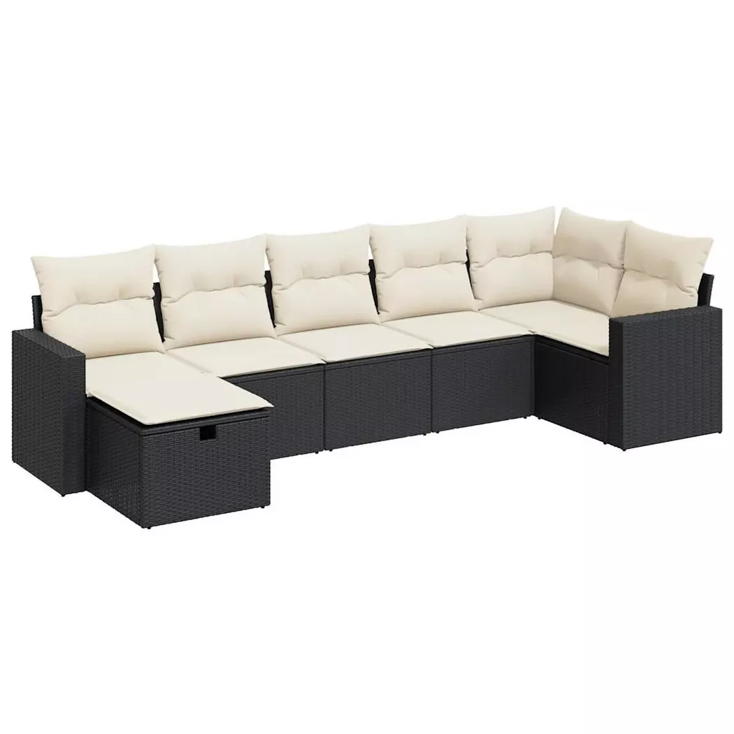 VidaXL - Gartensofa set poly-rattan, One Size, Schwarz