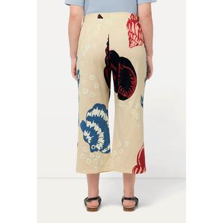 Ulla Popken  Culottes in jersey di cotone biologico con design ispirato all'oceano e taglio della gamba ampio 