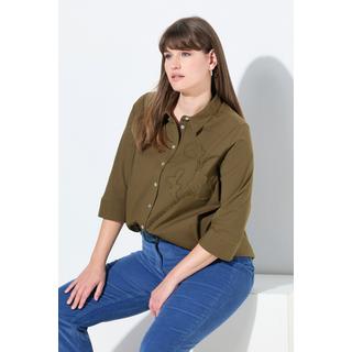 Ulla Popken Camicetta Floreale Collo Camicia Maniche 3/4  