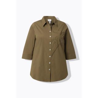 Ulla Popken Camicetta Floreale Collo Camicia Maniche 3/4  