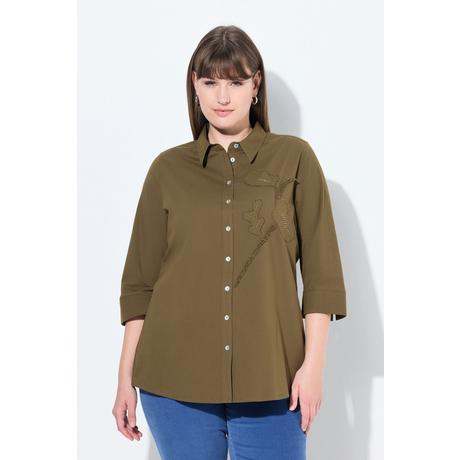 Ulla Popken Camicetta Floreale Collo Camicia Maniche 3/4  