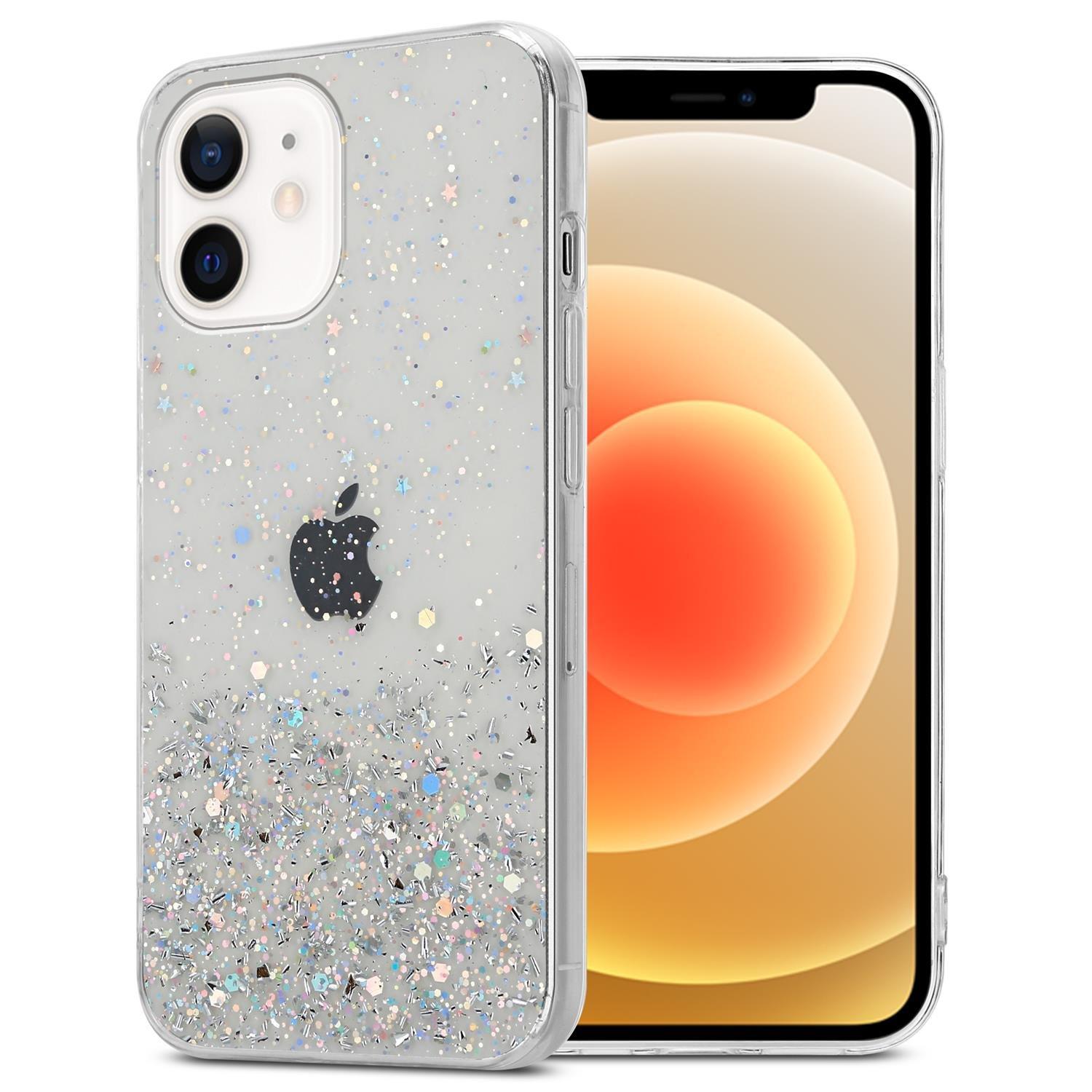 Cadorabo  Hülle für Apple iPhone 12 MINI TPU Silikon mit funkelnden Glitter 