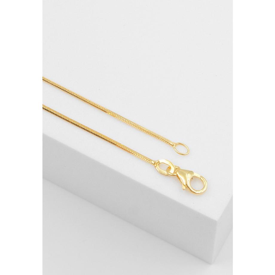 MUAU Schmuck  Collier Schlange Gelbgold 750, 1mm, 50cm 
