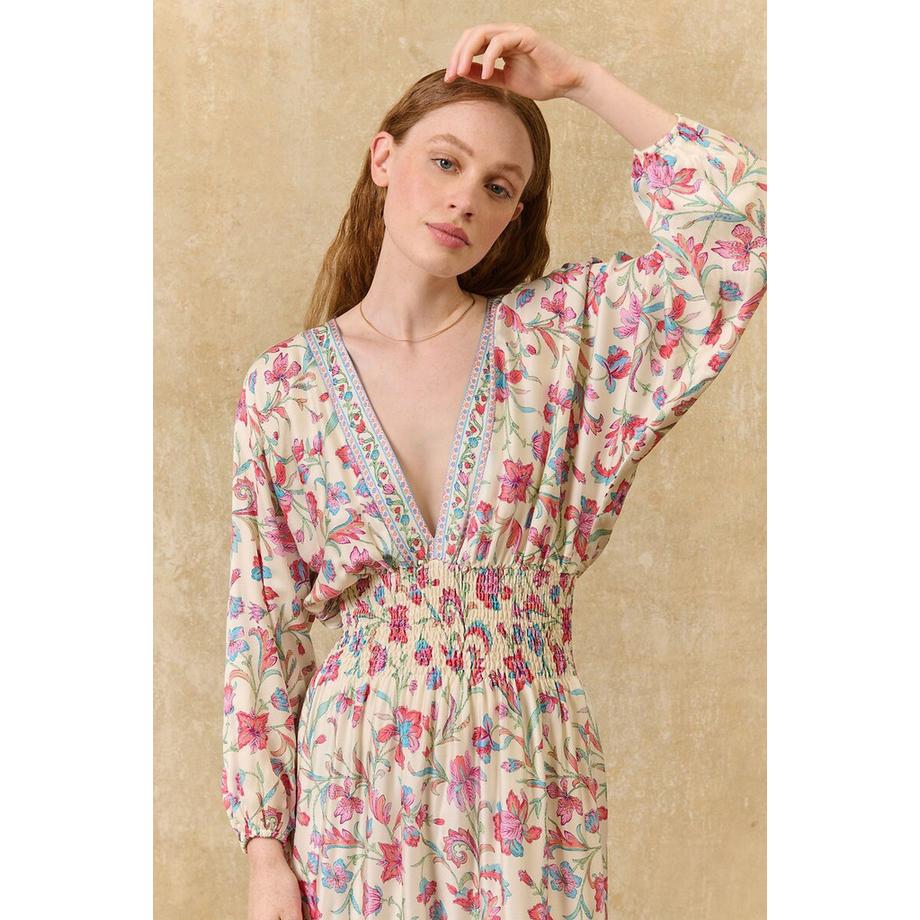 Louise-Misha Langes Kleid SOFIA mit Blumendruck und langen Ärmeln  