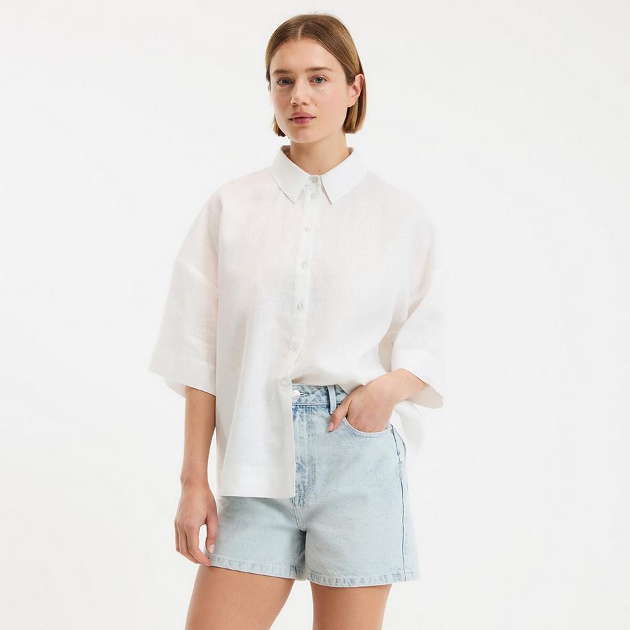 La Redoute Collections Leinenhemd mit weiten Ellenbogen Signature Ärmeln  