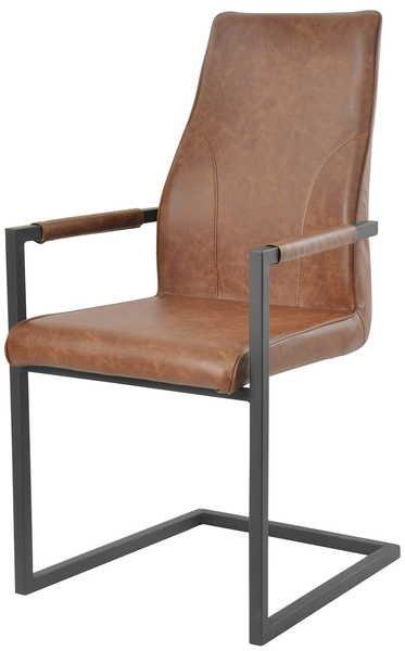 mutoni Fauteuil simili cuir marron clair (lot de 2)  