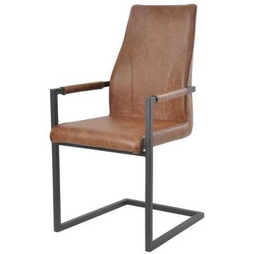 Fauteuil simili cuir marron clair (lot de 2)