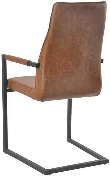 mutoni Fauteuil simili cuir marron clair (lot de 2)  