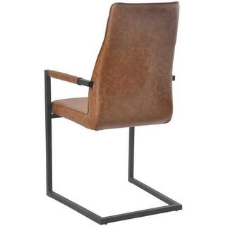 mutoni Fauteuil simili cuir marron clair (lot de 2)  