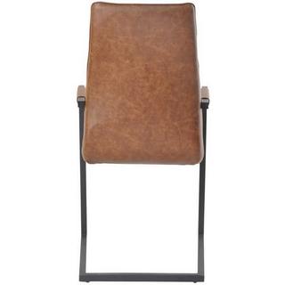 mutoni Fauteuil simili cuir marron clair (lot de 2)  