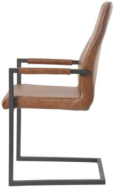 mutoni Fauteuil simili cuir marron clair (lot de 2)  