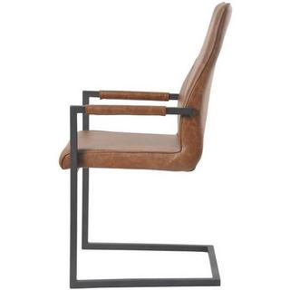 mutoni Fauteuil simili cuir marron clair (lot de 2)  