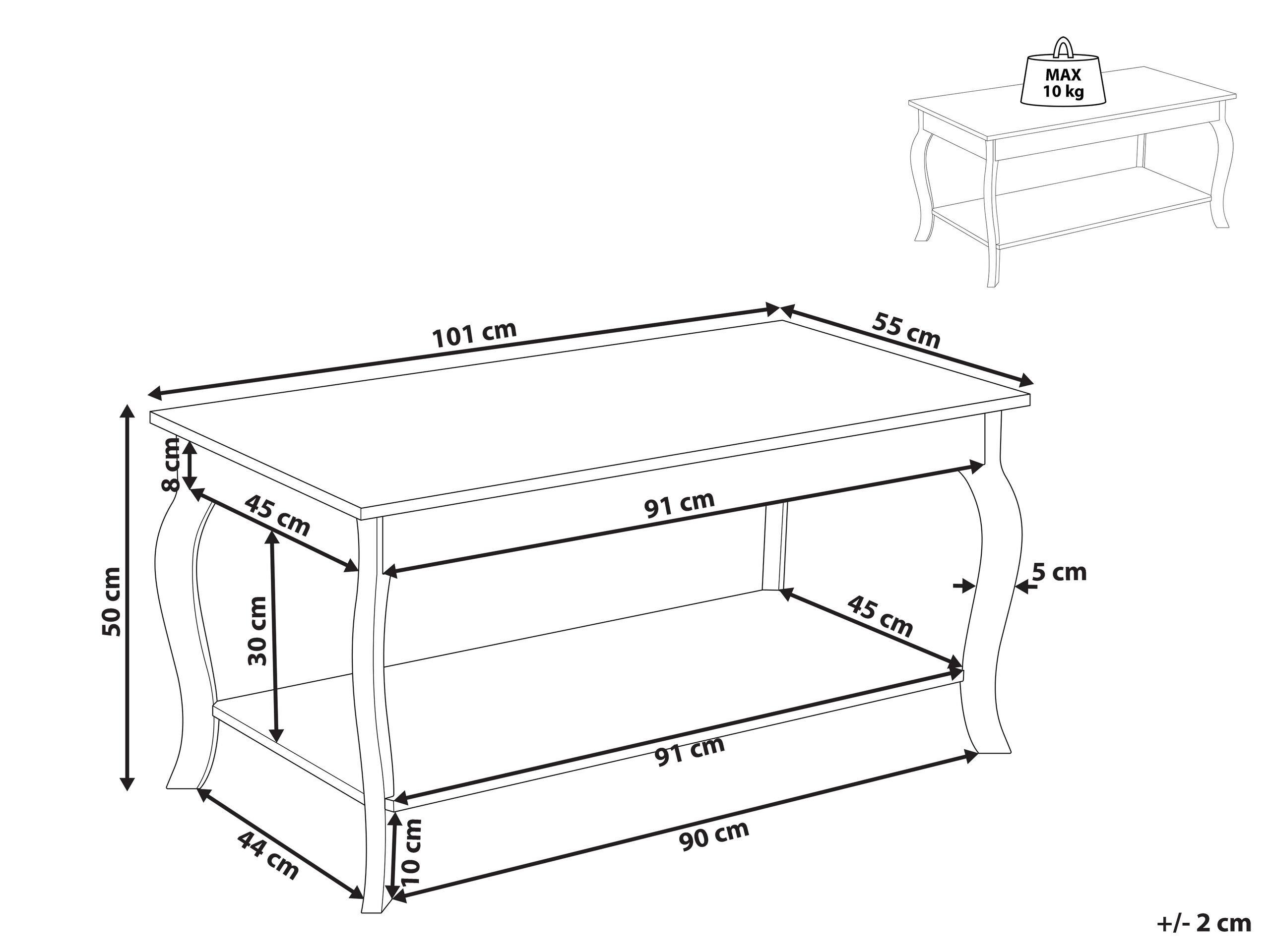 Beliani Couchtisch aus MDF-Platte Klassisch HARTFORD  