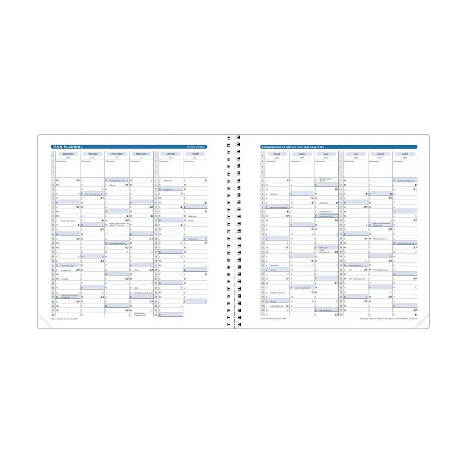 Quo Vadis Quo Vadis - Agenda scolastica - Spiralata - 2026-2027 - Esecutivo S Settembre - Settimana Planning - Francese - Club - Rosso - 13 mesi da agosto ad agosto - 16x16 cm  