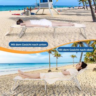 Northix Sonnenliege mit Öffnungen für Gesicht und Arme klappbare Gartenliege Liegestuhl bis 200 kg belastbar  