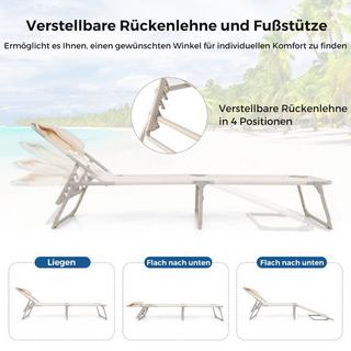 Northix Sonnenliege mit Öffnungen für Gesicht und Arme klappbare Gartenliege Liegestuhl bis 200 kg belastbar  