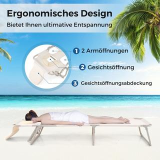 Northix Sonnenliege mit Öffnungen für Gesicht und Arme klappbare Gartenliege Liegestuhl bis 200 kg belastbar  