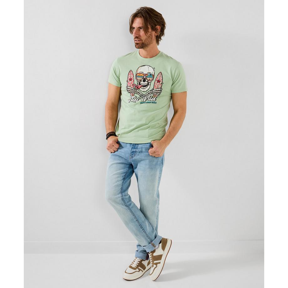 Joe Browns T-Shirt Motivo Teschio e Tavola da Surf  