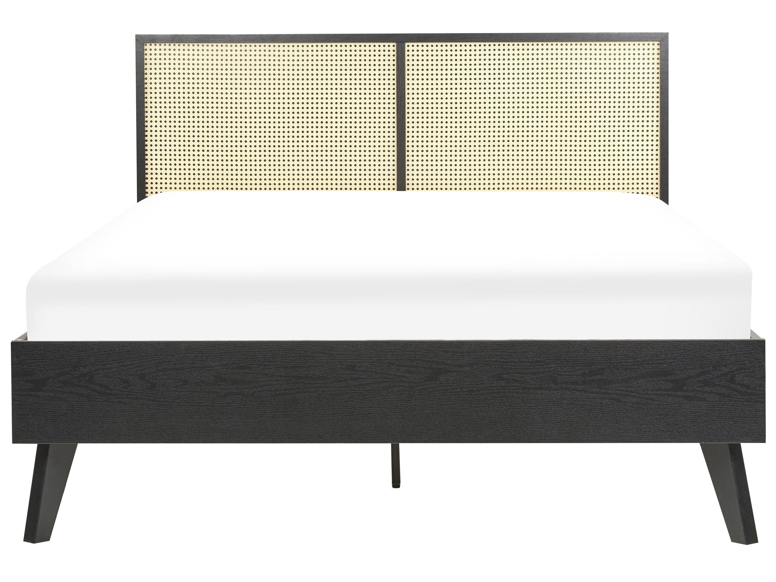 Beliani Letto con rete a doghe en Rattan Boho MONPAZIER  