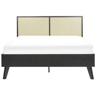 Beliani Letto con rete a doghe en Rattan Boho MONPAZIER  