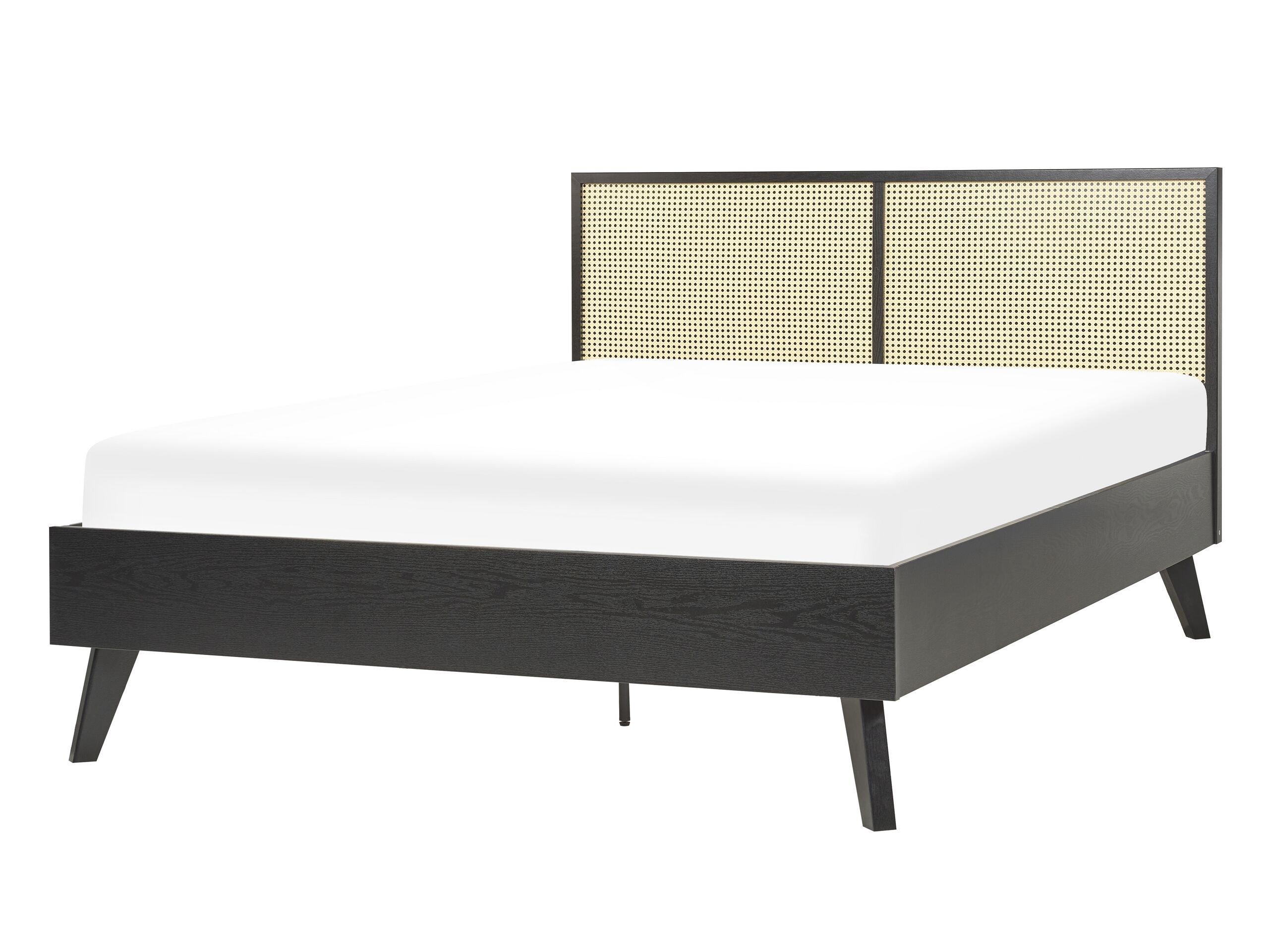 Beliani Letto con rete a doghe en Rattan Boho MONPAZIER  