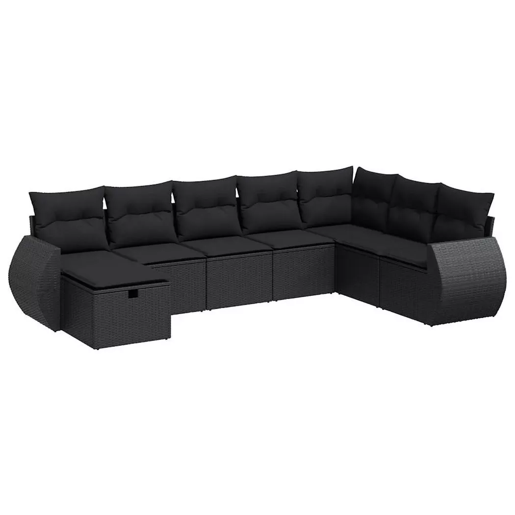 VidaXL - Gartensofa set poly-rattan, One Size, Schwarz