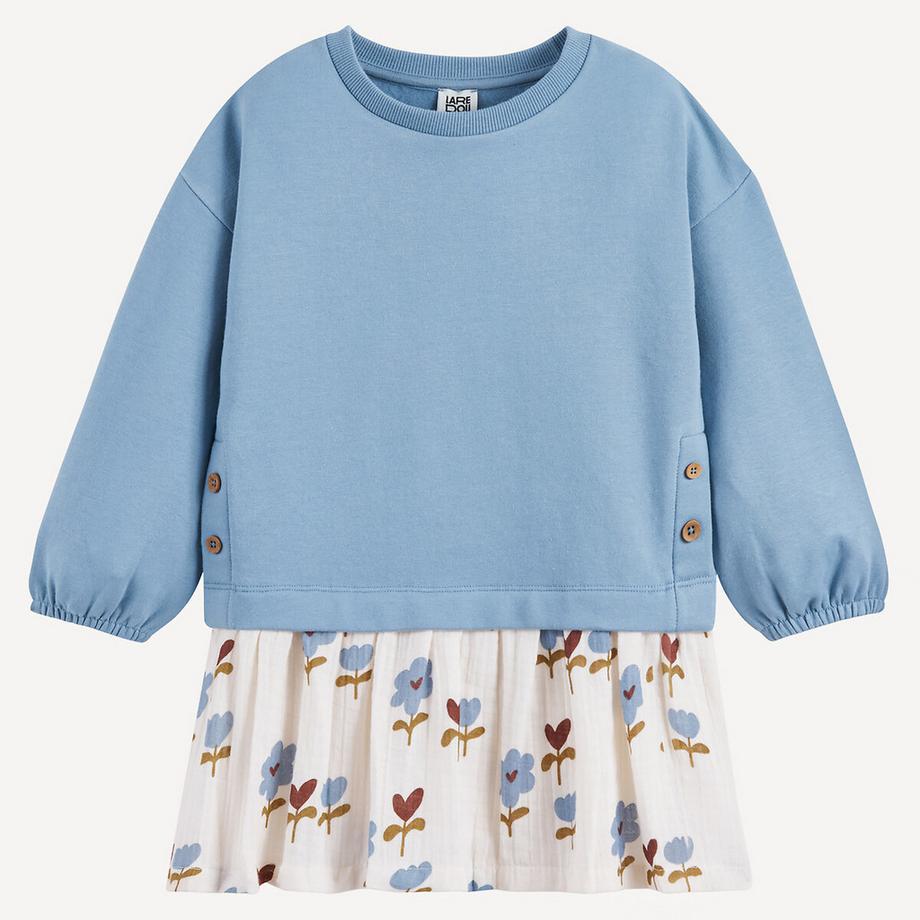 Robe manches longues effet 2 en 1