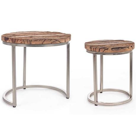 mutoni Table d'appoint Rafter High (set de 2)  