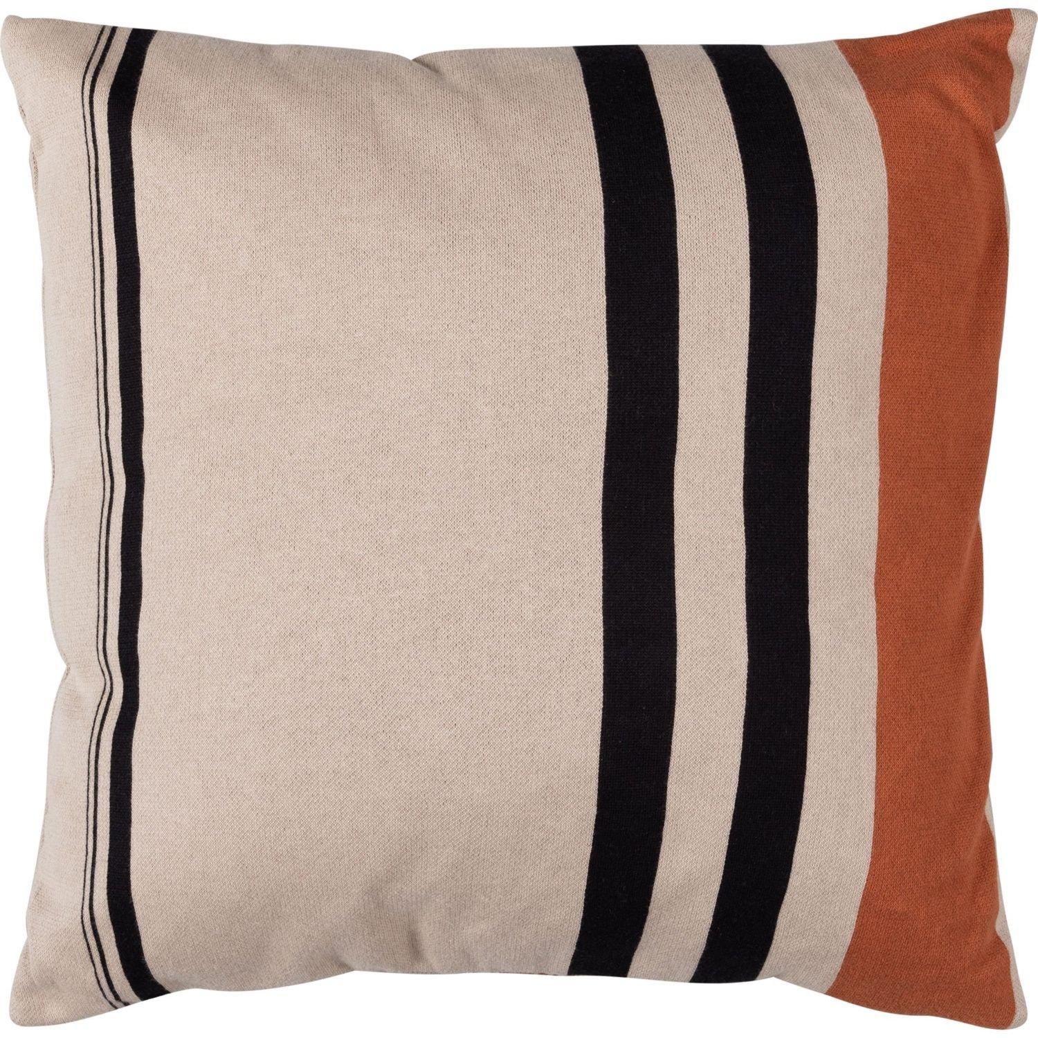 mutoni Coussin Hani rayé beige 45x45  