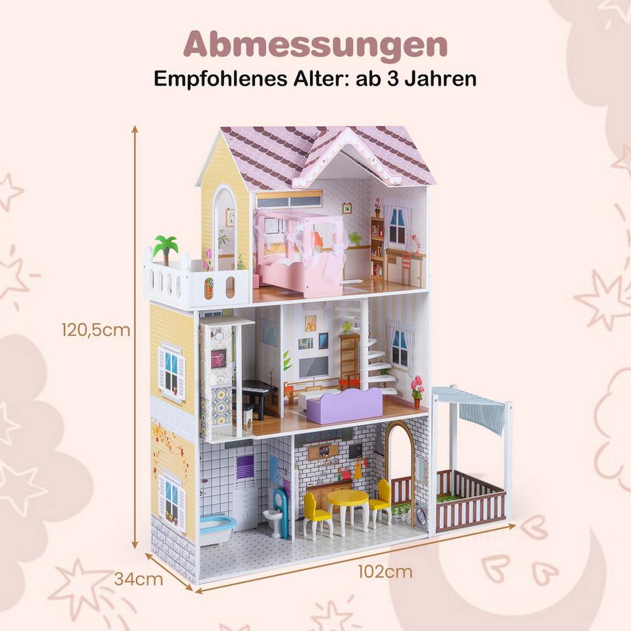 Northix  Casa delle bambole in legno con ascensore 