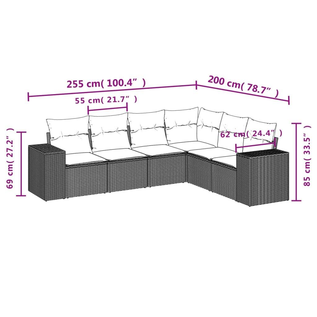 VidaXL set divano da giardino Polirattan  