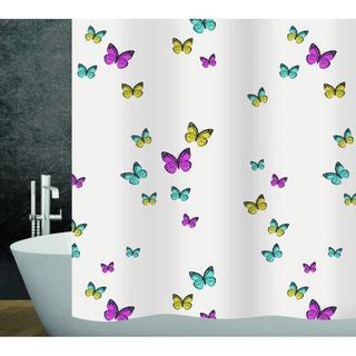 diaqua Rideau de douche textile Papillon  