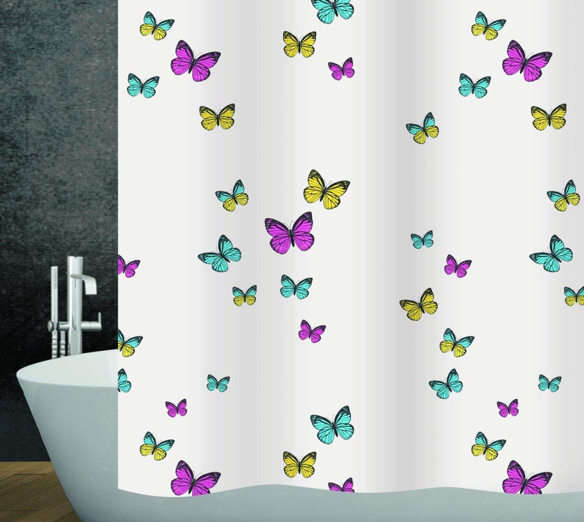 diaqua Rideau de douche textile Papillon  