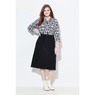 Ulla Popken Gonna di jeans A-line tasche comfort elasticizzato  