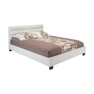 Vente-unique Lit 160 x 200 cm - Simili - Blanc + Matelas - FAUSTIN  