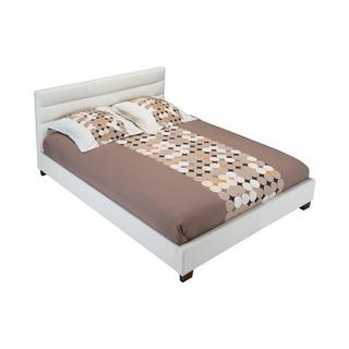 Vente-unique Lit 160 x 200 cm - Simili - Blanc + Matelas - FAUSTIN  