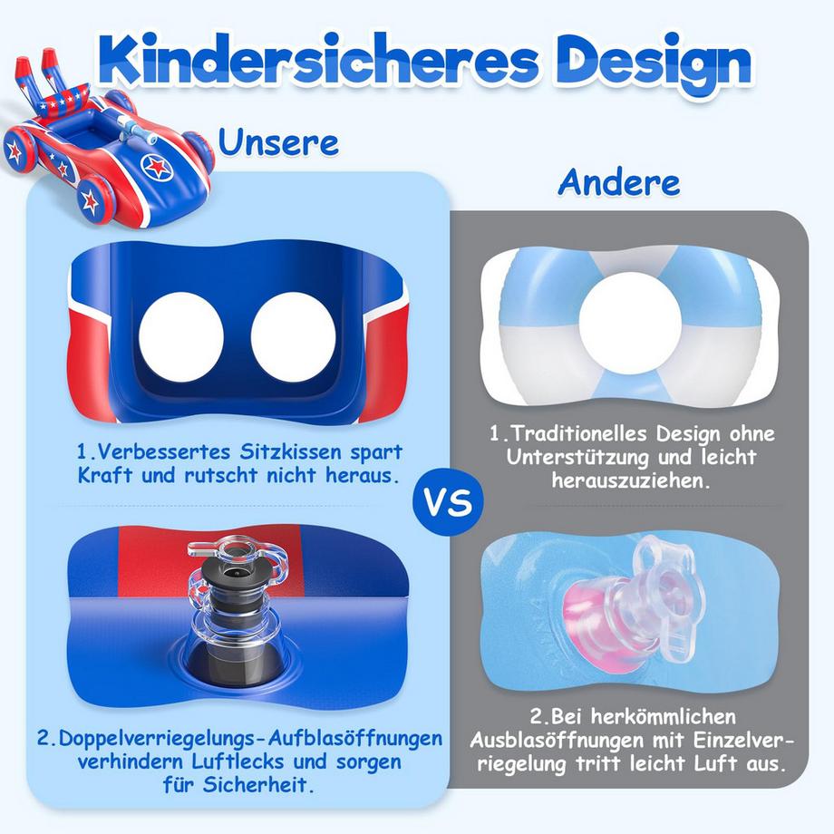 Activity-board Kinderschwimmring mit Wasserpistole, aufblasbarer Schwimmreifen  