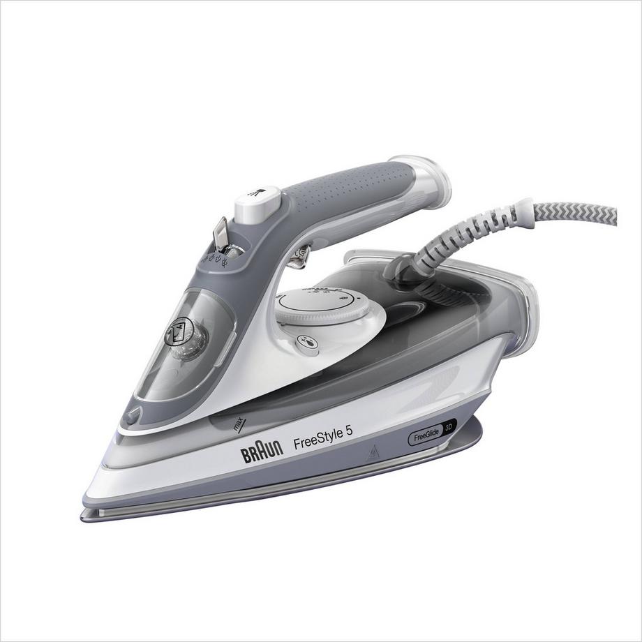 Braun TexStyle 5 SI5078GY Dampfbügeleisen EloxalPlus soleplate 2800 W Grau, Weiß