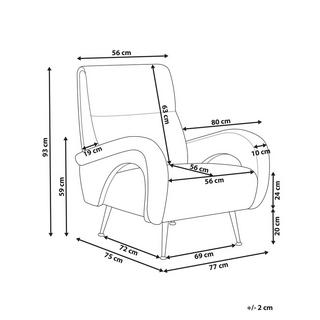 Beliani Fauteuil en Velours côtelé Rétro SVALOV  