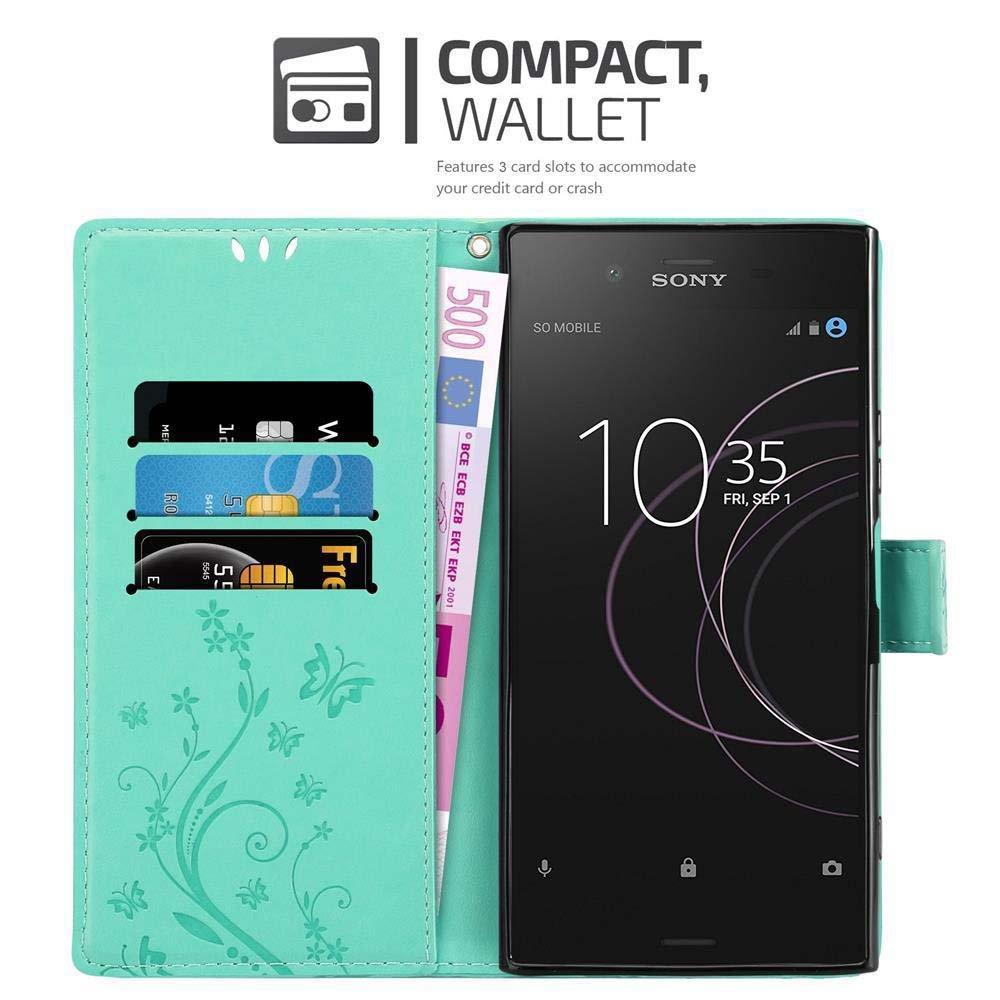 Cadorabo  Hülle für Sony Xperia XZ1 Blumen Design Magnetverschluss 