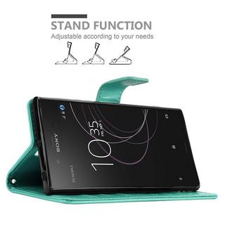 Cadorabo  Hülle für Sony Xperia XZ1 Blumen Design Magnetverschluss 