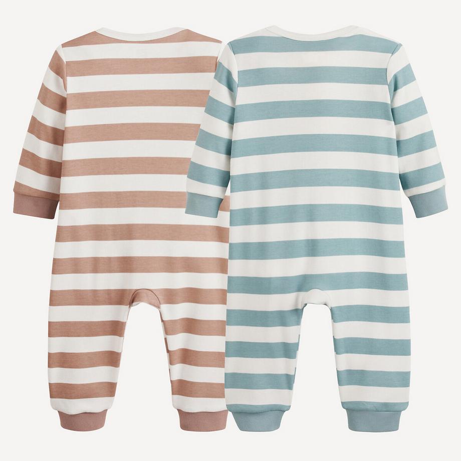 La Redoute Collections  2er-Pack einteiliger Pyjama ohne Füsse gestreift 