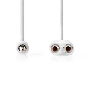 Nedis  Stereoljudkabel | 3,5 mm Hane | 2x 3,5 mm, Hona | Nickelplaterad | 0,20 m | Rund | Vit | Kuvert 