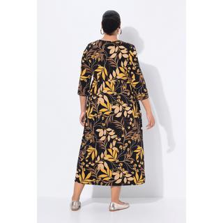 Ulla Popken Abito lungo in jersey linea ad A scollo a tunica manica 3/4  