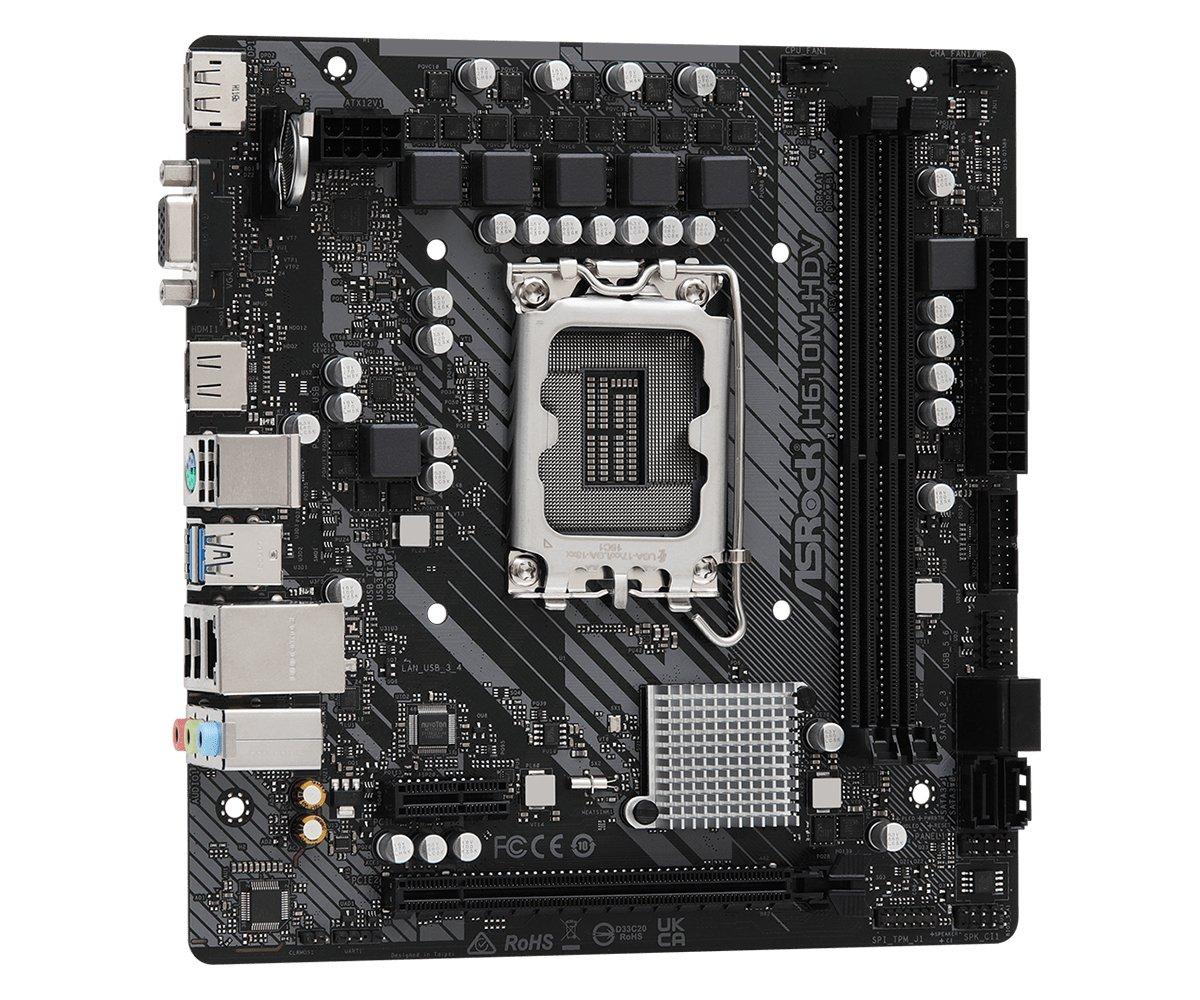 ASRock  H610M-HDV Intel H610 LGA 1700 micro ATX 