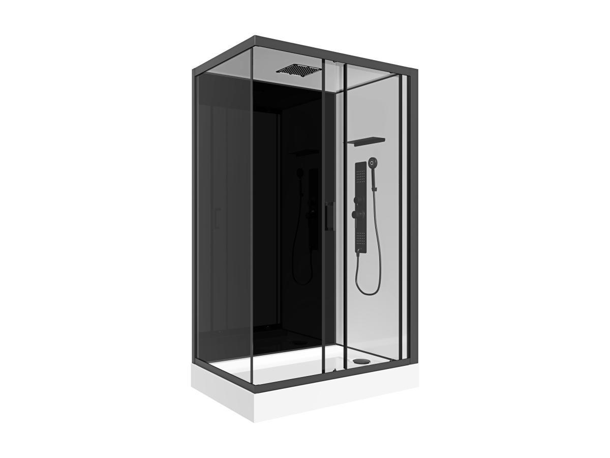 SHOWER DESIGN Cabine de douche hydromassante - Installation réversible - L110 x l80 x H215 cm - FOMIRA  